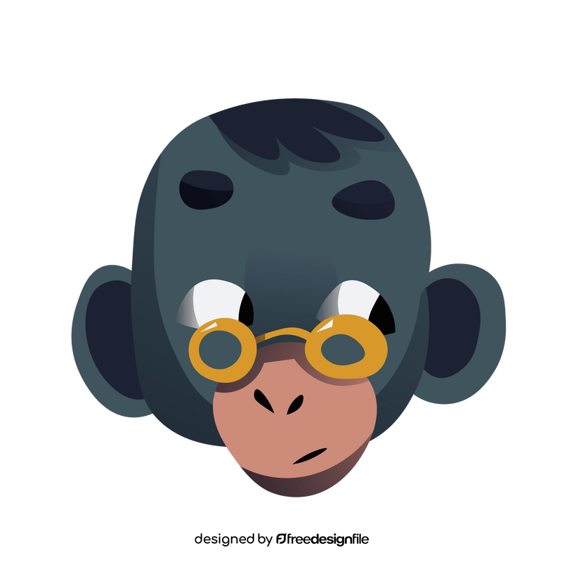 Chimpanzee with glasses clipart