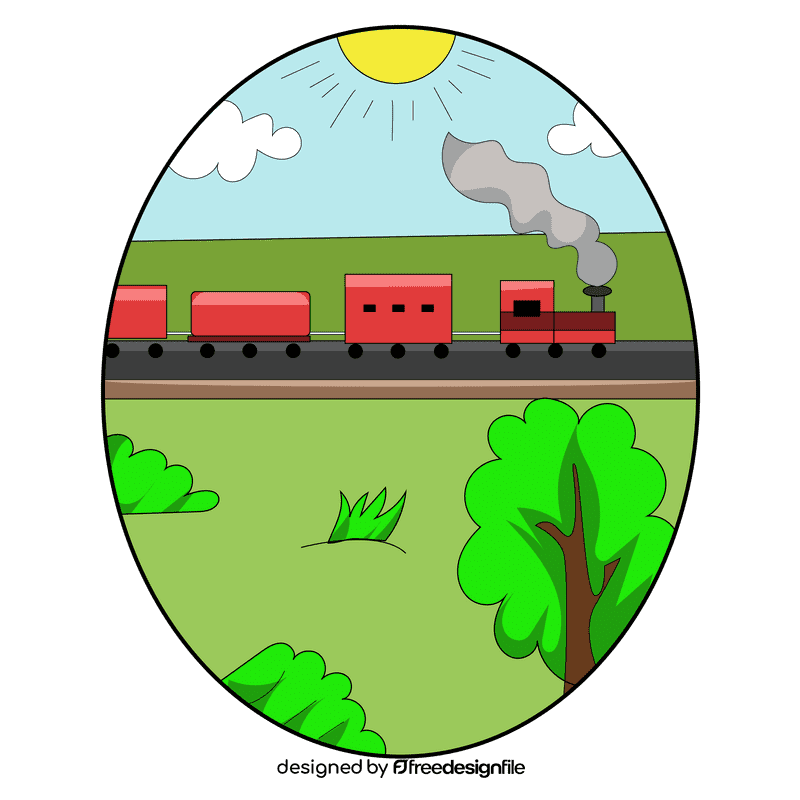 Grassland train clipart