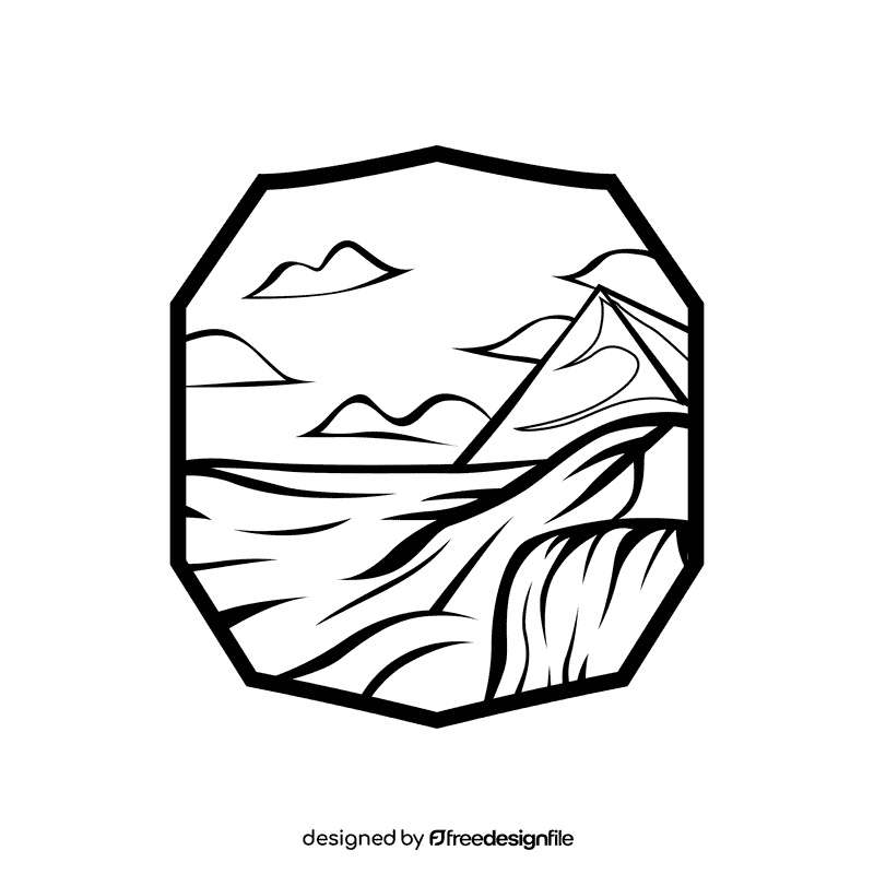 Horizon Desert black and white clipart