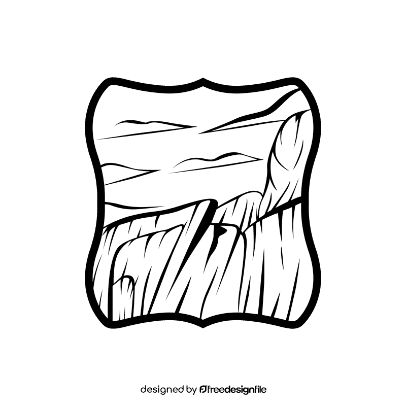 Horizon Ice Hill black and white clipart