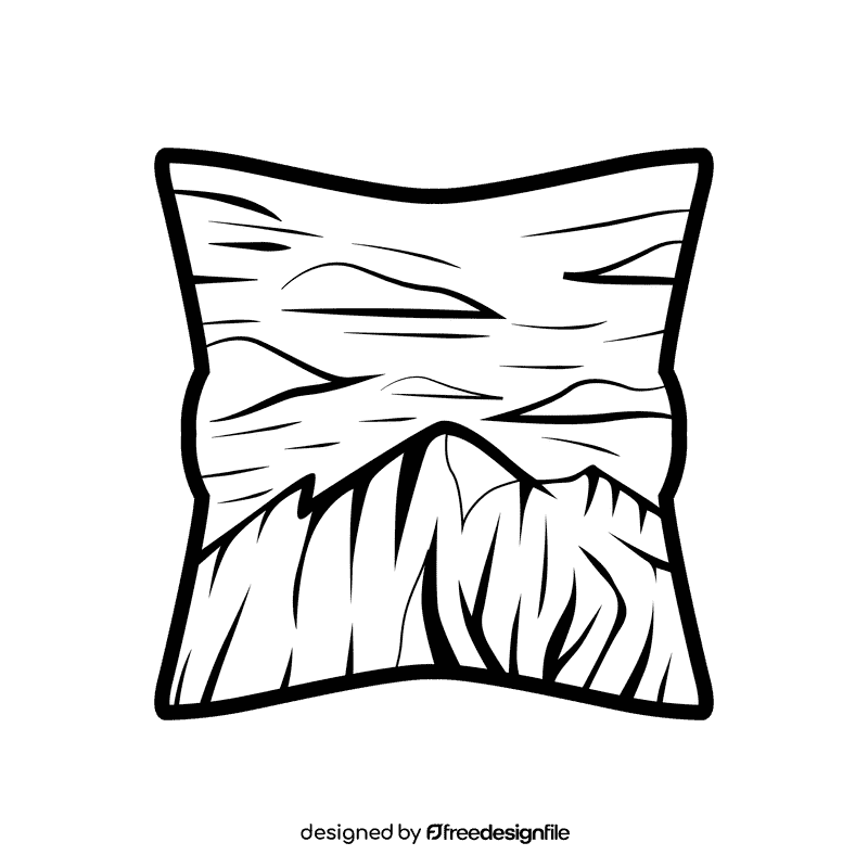 Horizon Mountain black and white clipart