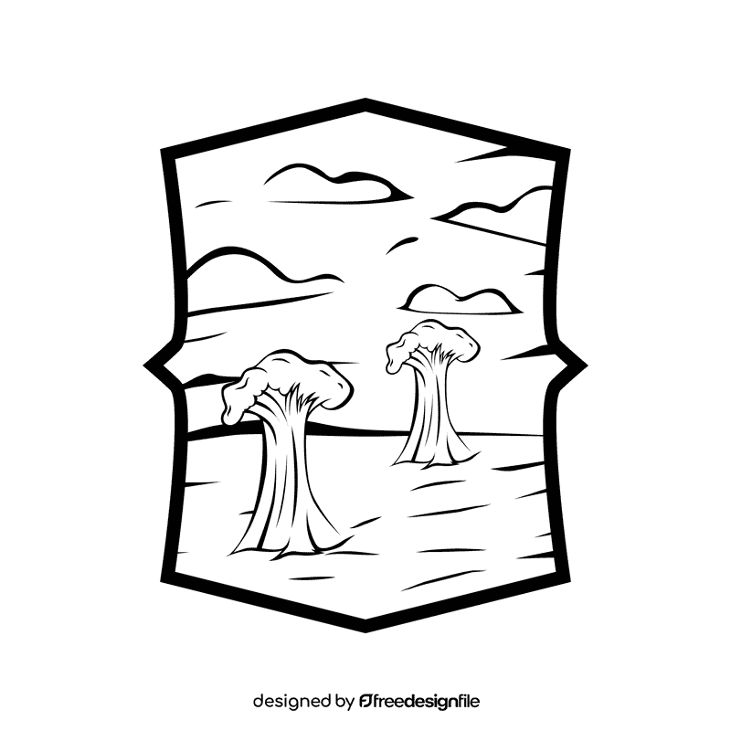 Horizon Savanna black and white clipart