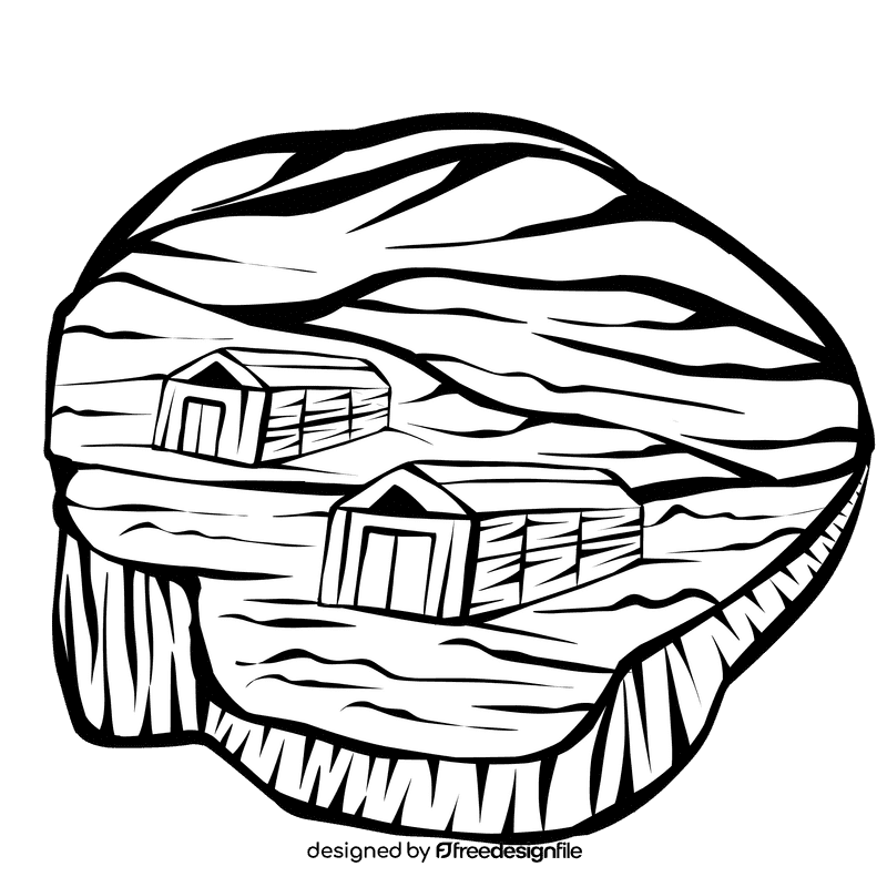 Meadow Farm black and white clipart