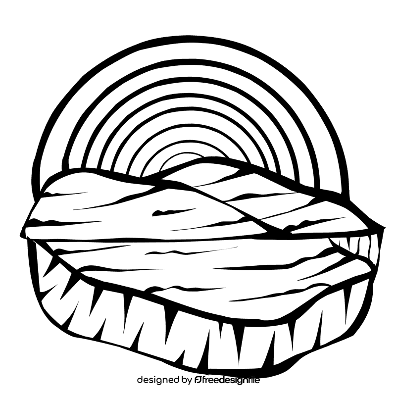 Meadow Rainbow black and white clipart