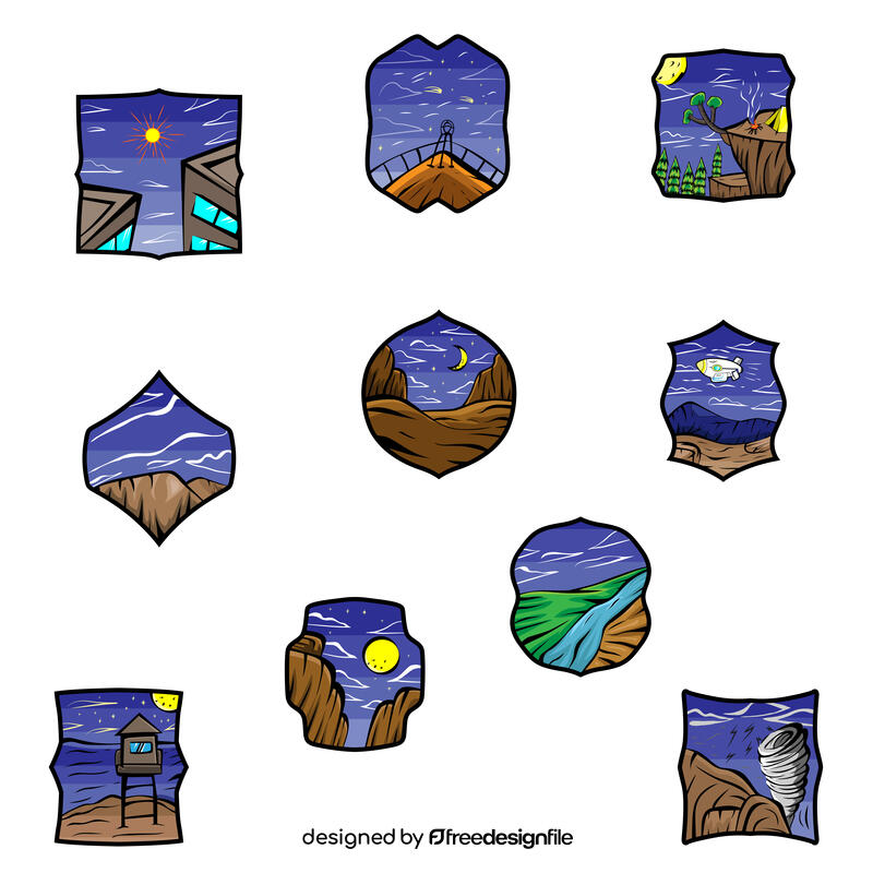 Night sky Set vector