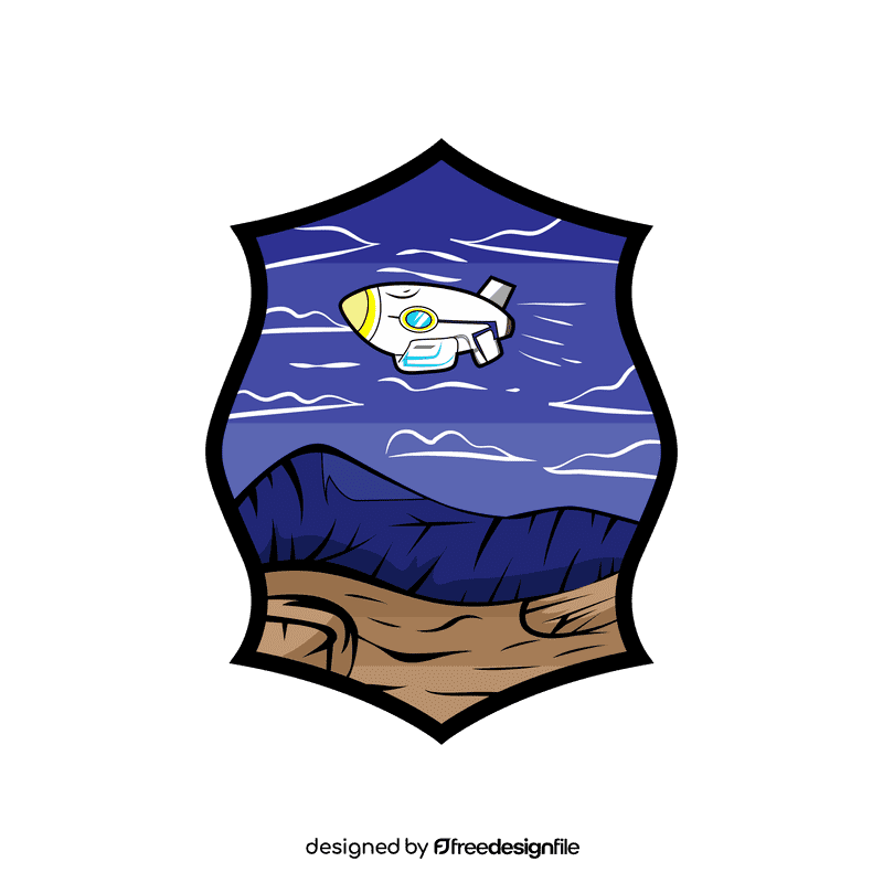 Night sky Air Ship clipart
