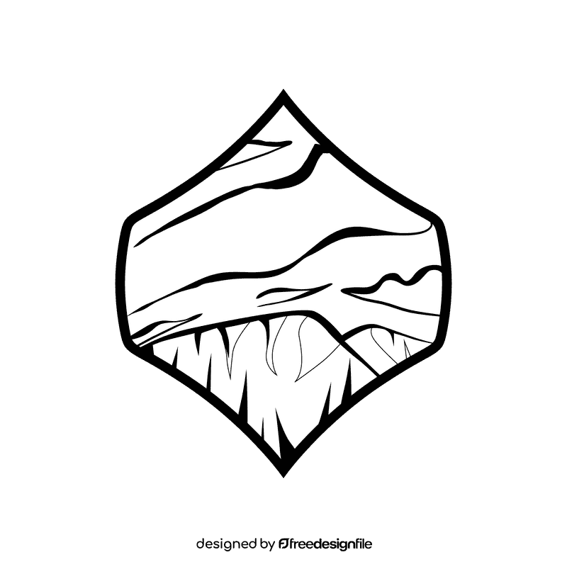 Night sky Aurora black and white clipart