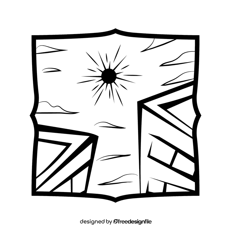 Night sky Firework black and white clipart