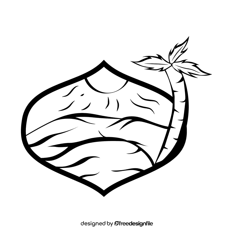 Oasis Afternoon black and white clipart
