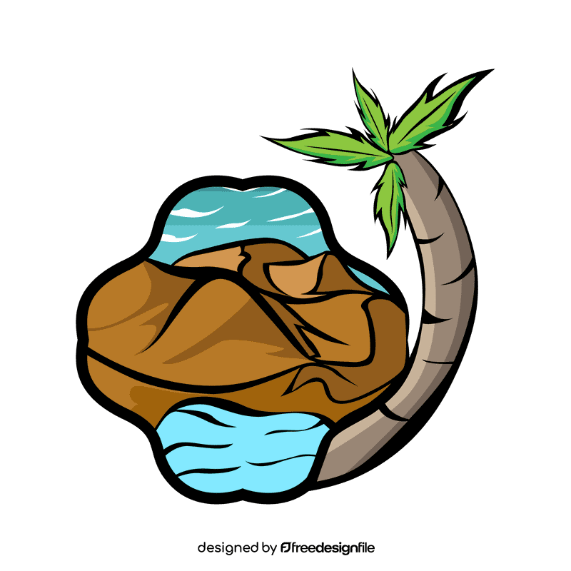 Oasis Desert Mountain clipart