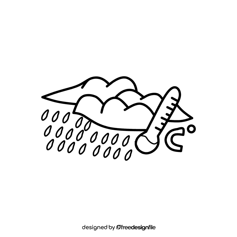 Rain Cloud Weather black and white clipart