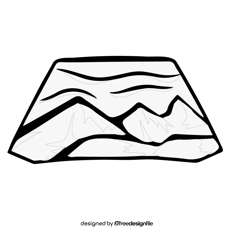 Rocky mountain aurora black and white clipart