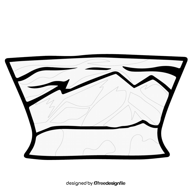 Rocky mountain desert black and white clipart