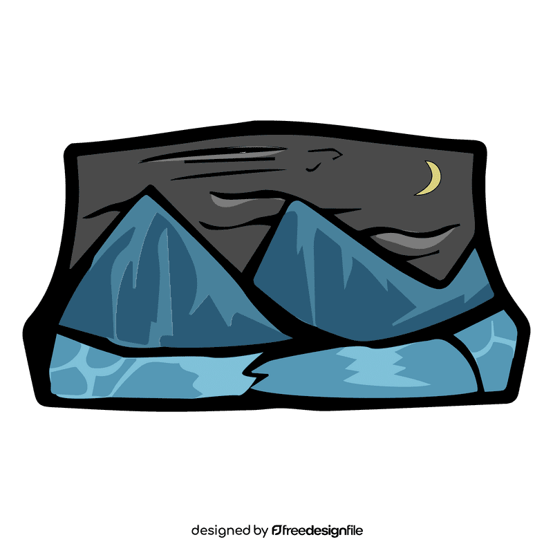 Rocky mountain night clipart