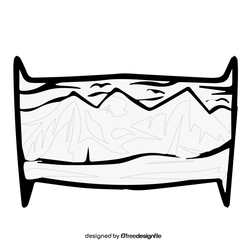 Rocky mountain twilight black and white clipart