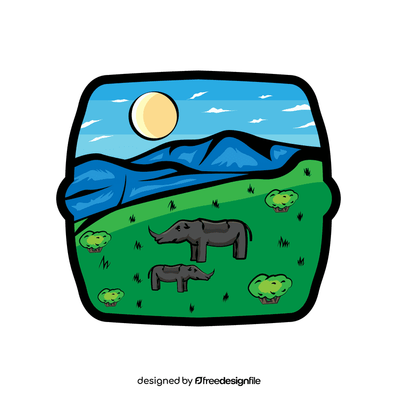 Savana Rhino clipart