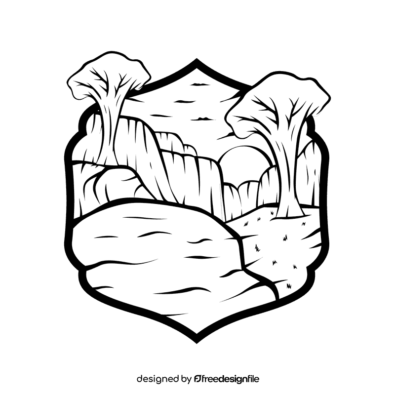 Savana River black and white clipart