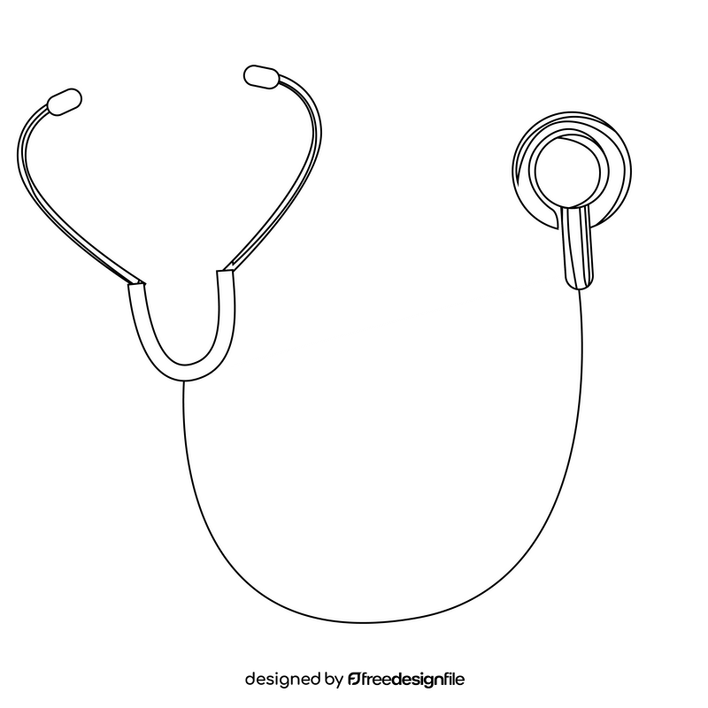 Doctor stethoscope drawing black and white clipart