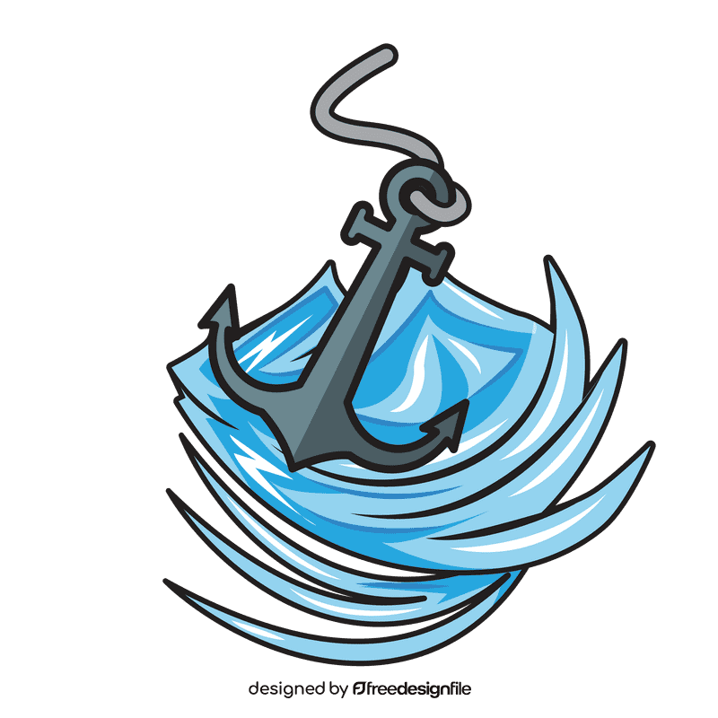 Sea Wave Anchor clipart