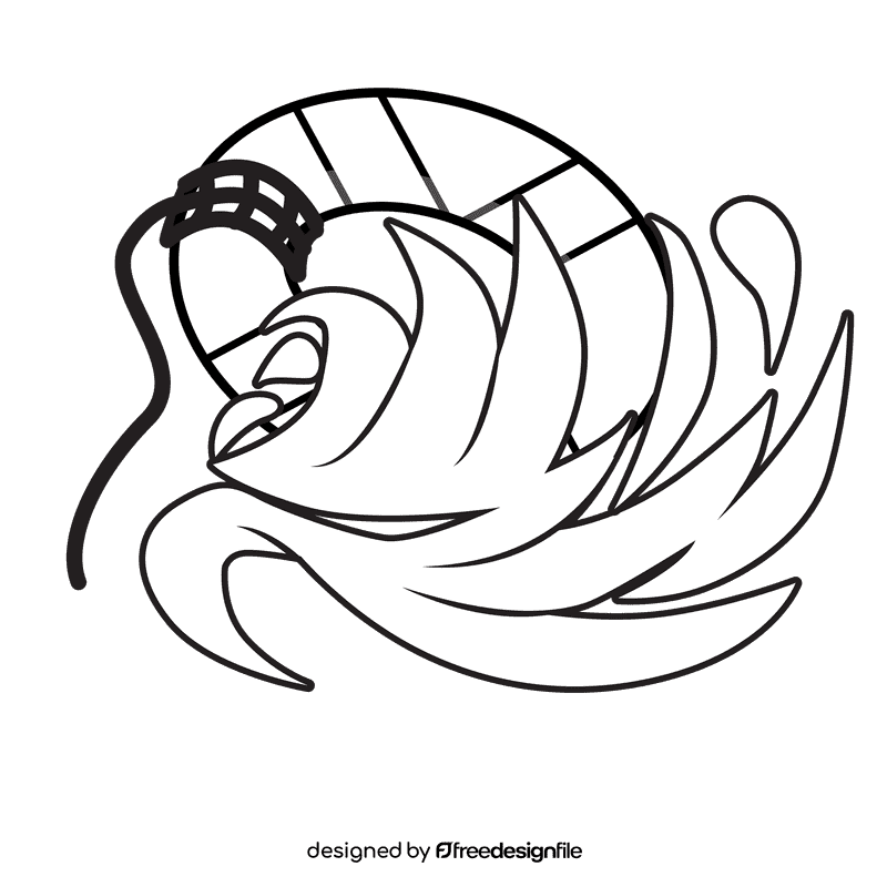 Sea Wave Buoy black and white clipart