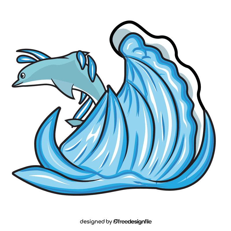 Sea Wave Dolphin clipart
