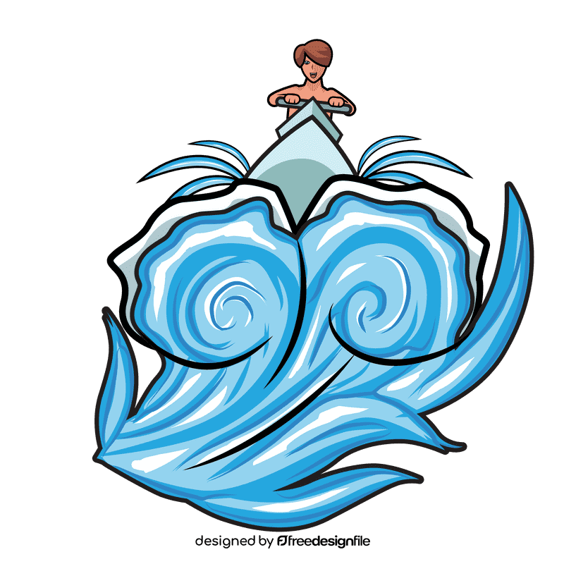 Sea Wave Motoboat clipart