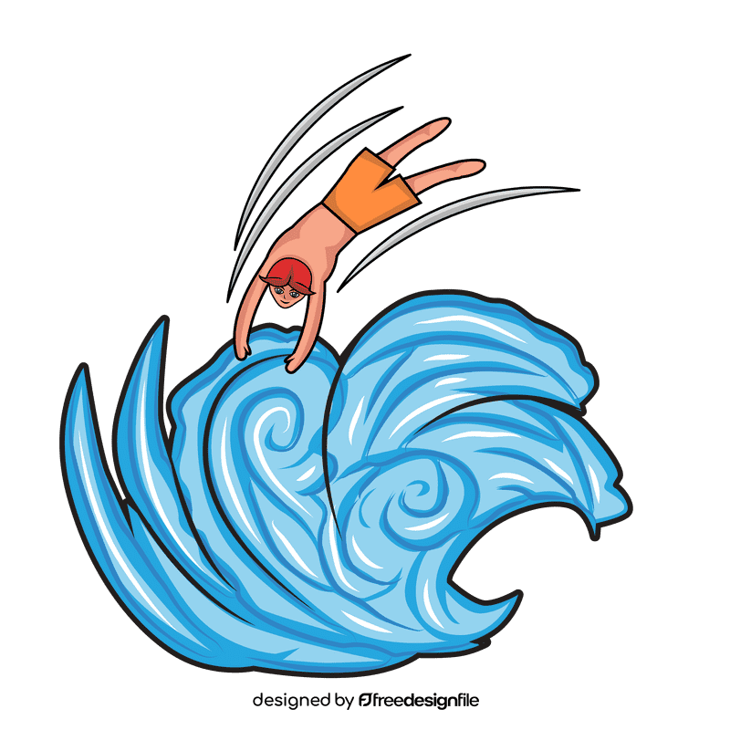 Sea Wave Jump Swimming clipart