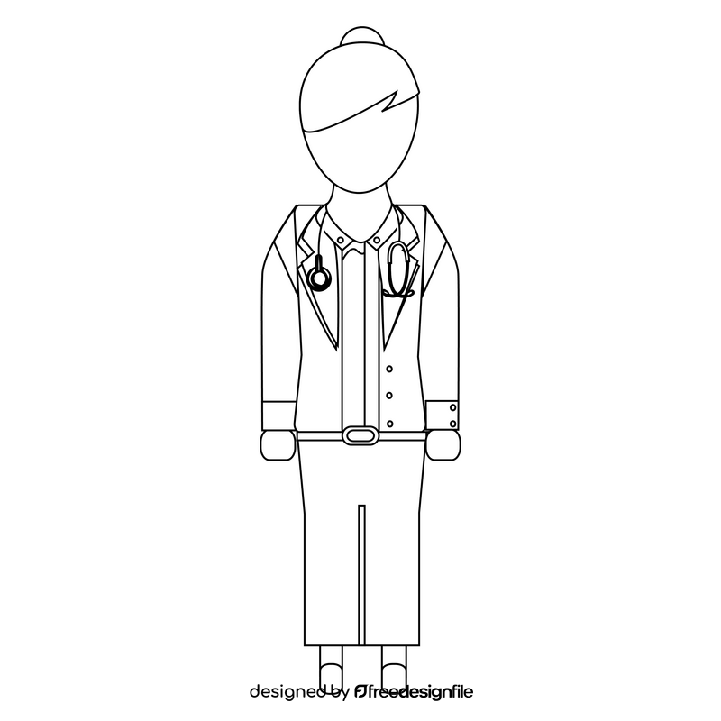Veterinarian drawing black and white clipart