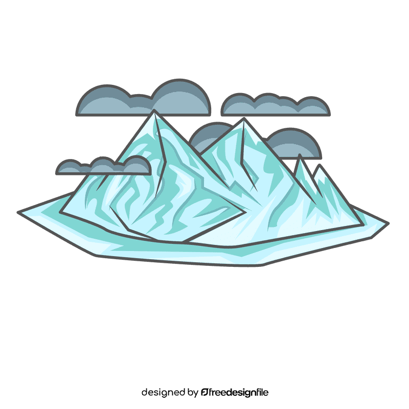 Snowy Mountain Dark Cloud clipart