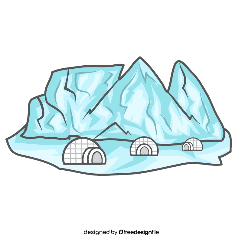 Snowy Mountain Igloo clipart