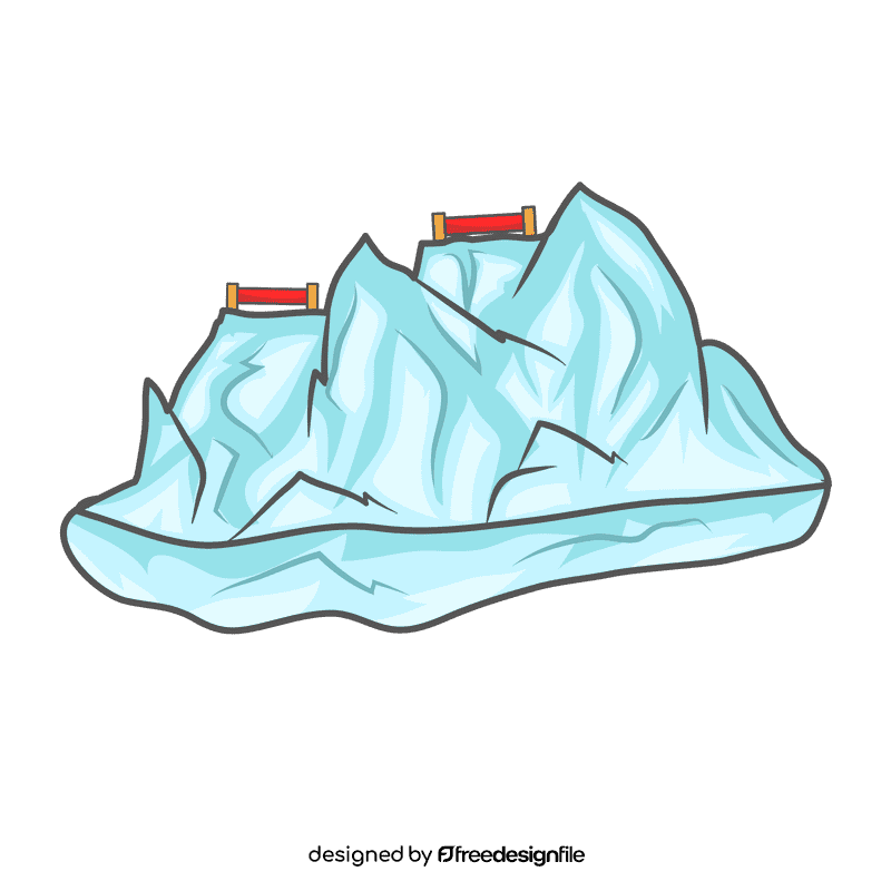 Snowy Mountain Red Fances clipart