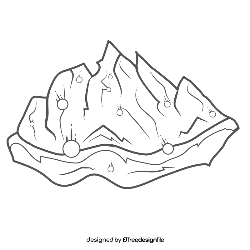 Snowy Mountain Snowball black and white clipart