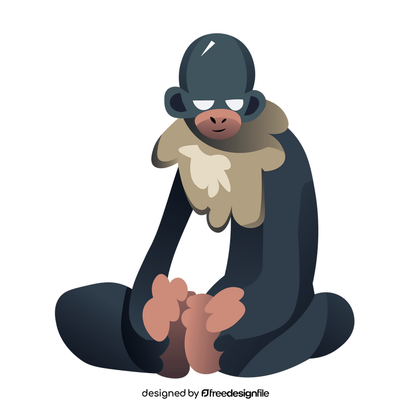 Old chimpanzee cartoon clipart