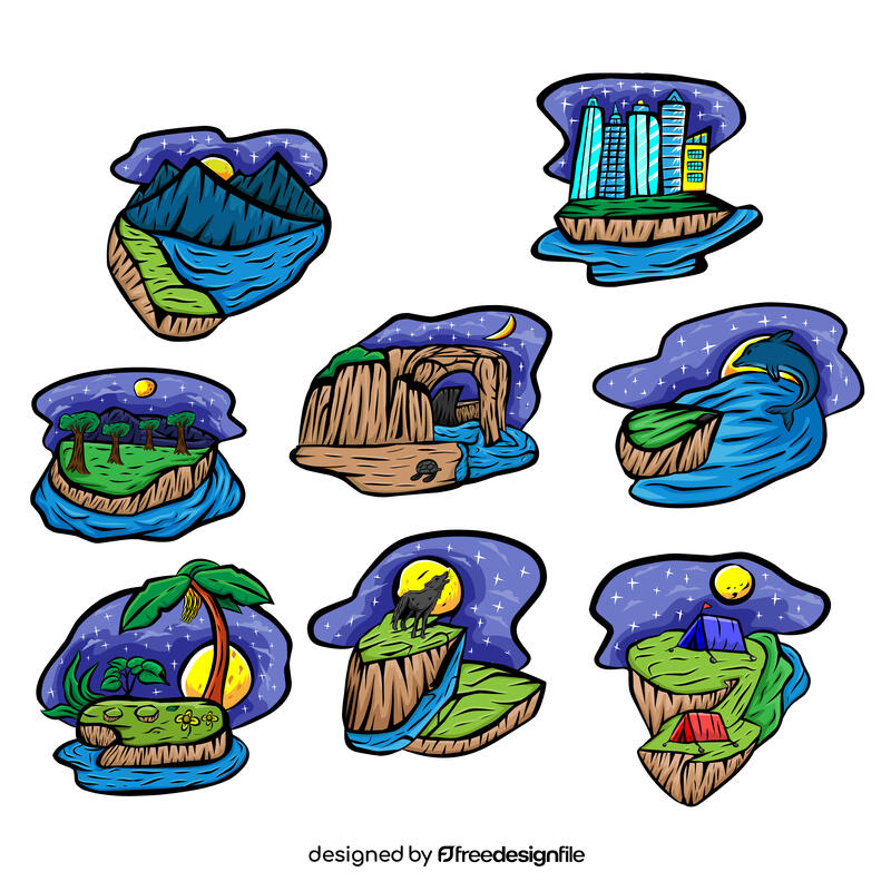 Starry Night Set vector