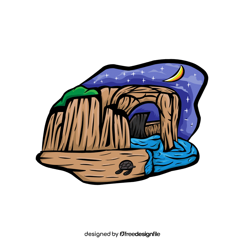 Starry Night Beach Cliff clipart