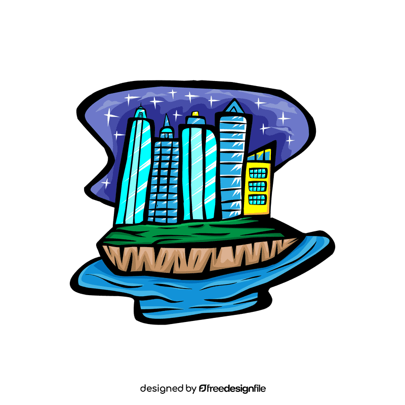 Starry Night City clipart