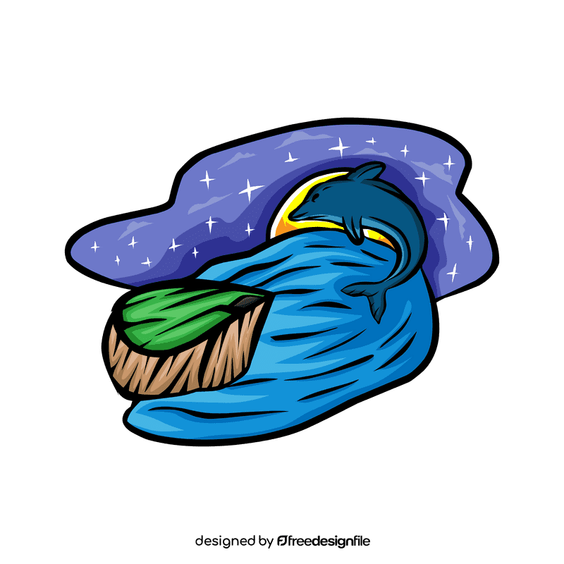Starry Night Dolphin clipart