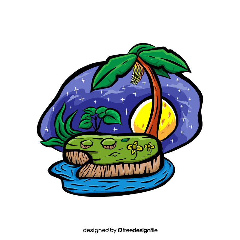 Starry Night Island clipart