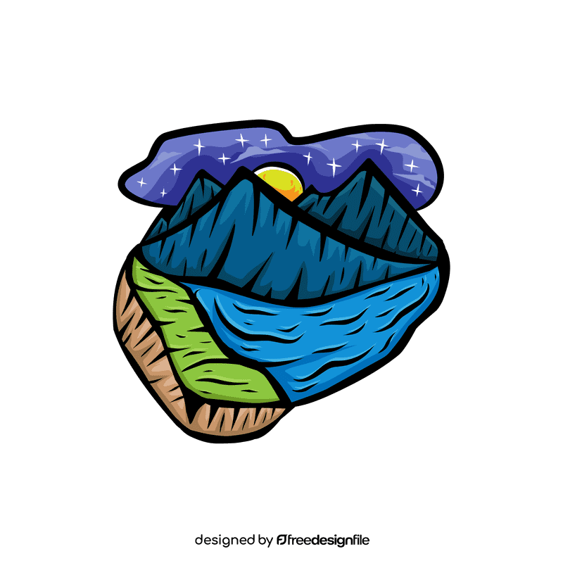Starry Night Lake clipart