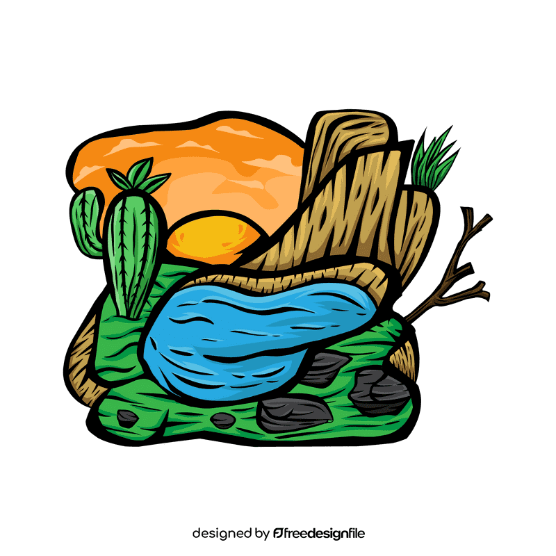 Sunset Desert clipart