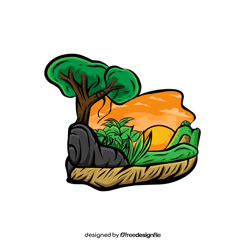 Sunset Jungle clipart
