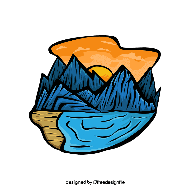 Sunset Rocky Mountain clipart