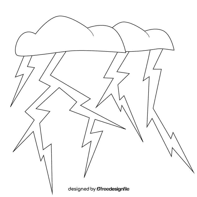 Thunder stroms big strom black and white clipart