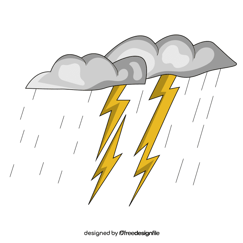 Thunder stroms rainy clipart