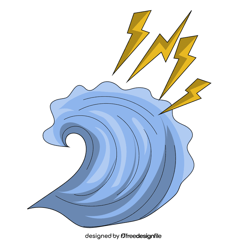 Thunder stroms sea wave clipart