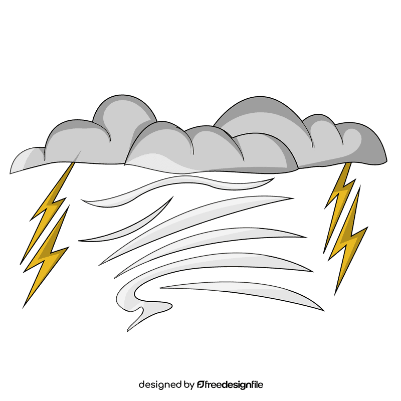 Thunder stroms wind clipart