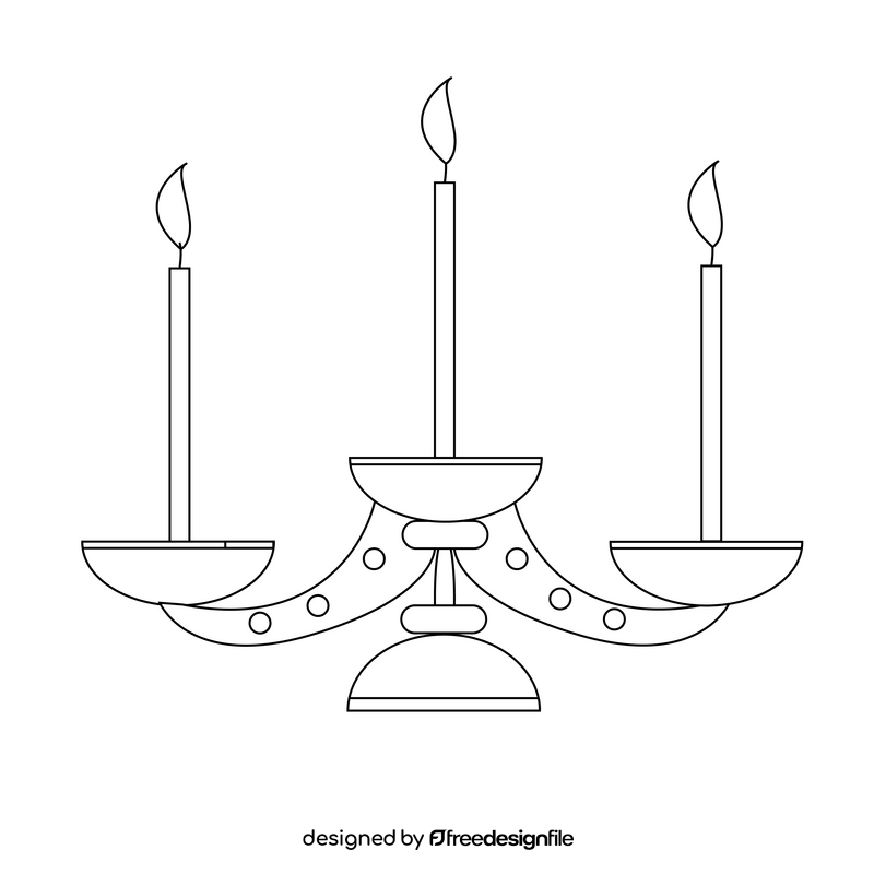 Candle drawing black and white clipart