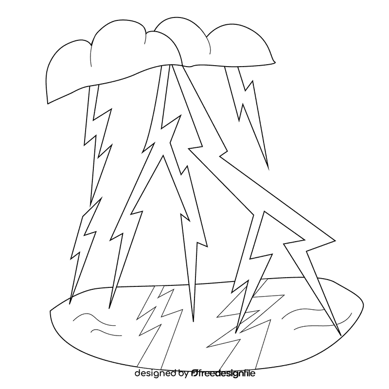 Thunder stroms sea thunder black and white clipart