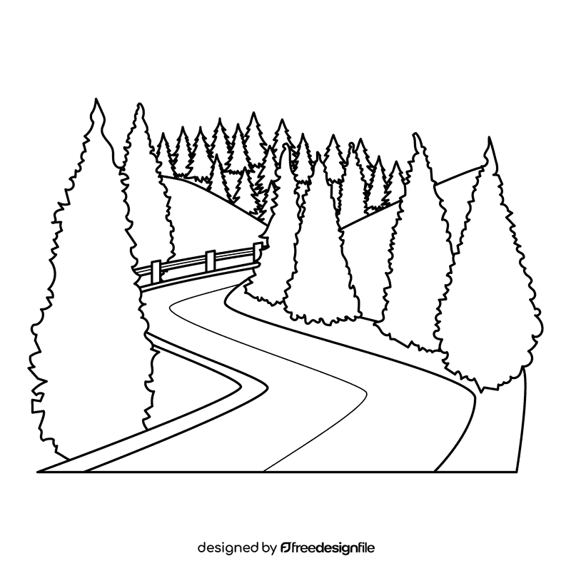 Yellowstone Dunraven Pass black and white clipart