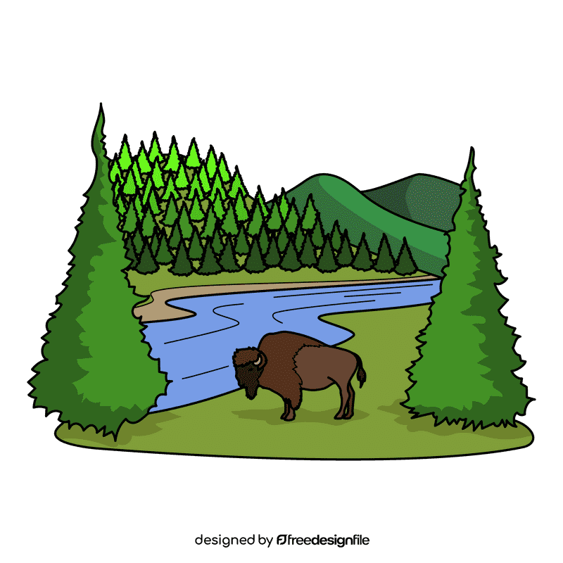 Yellowstone Hayden Valley clipart
